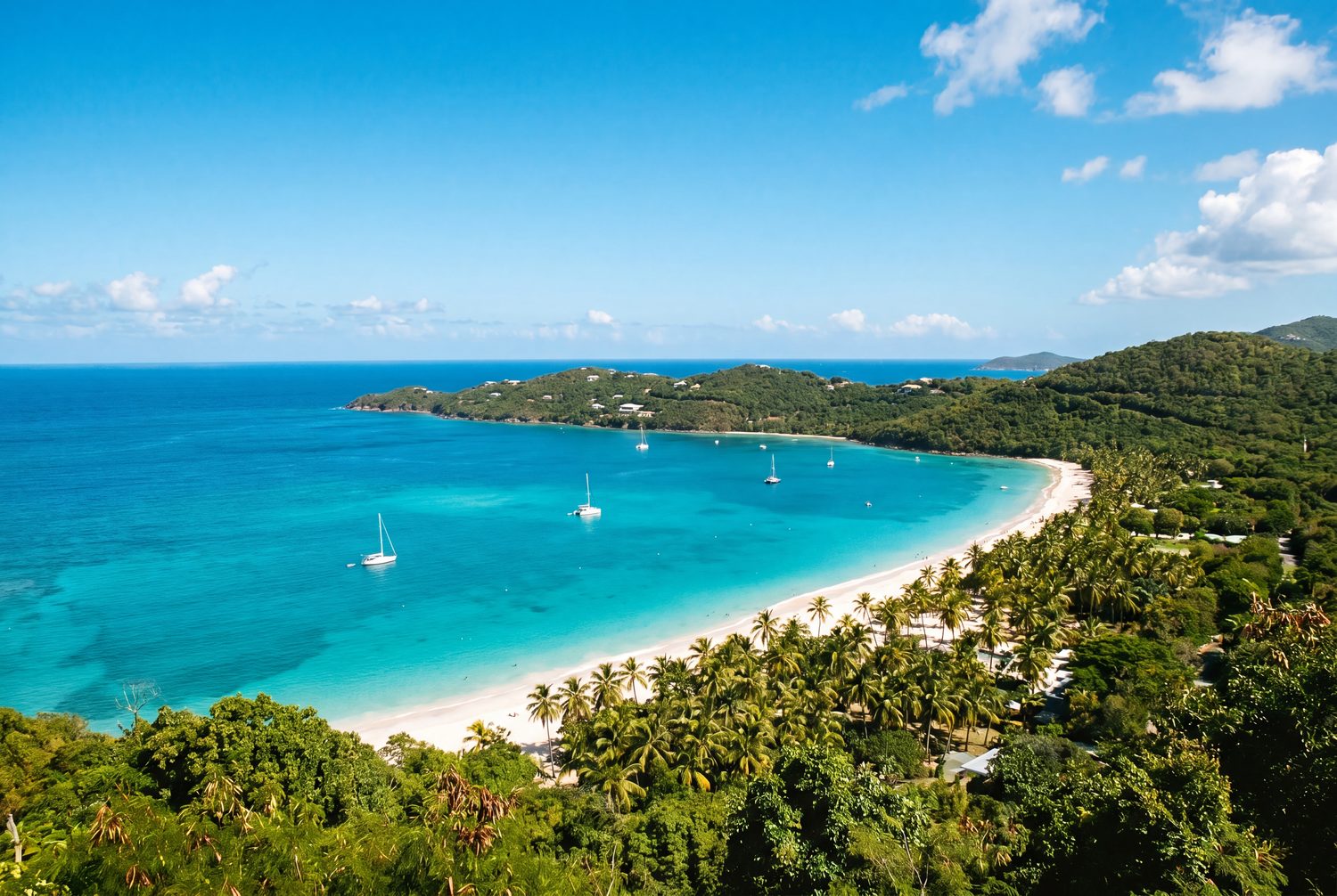 Panoramic view of Magens Bay from Drake's Seat overlook