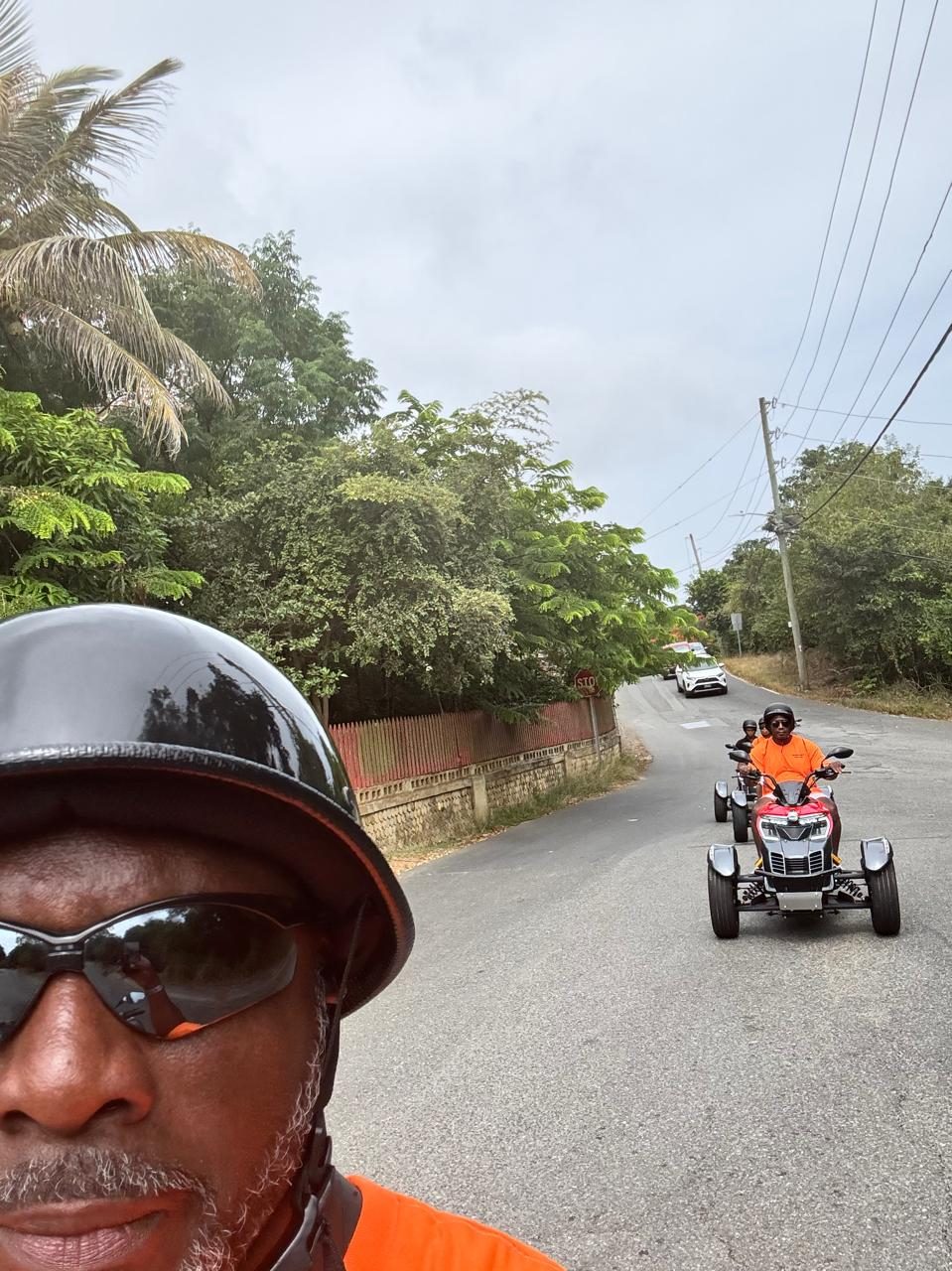 A guide leading the way on the guided trike tour