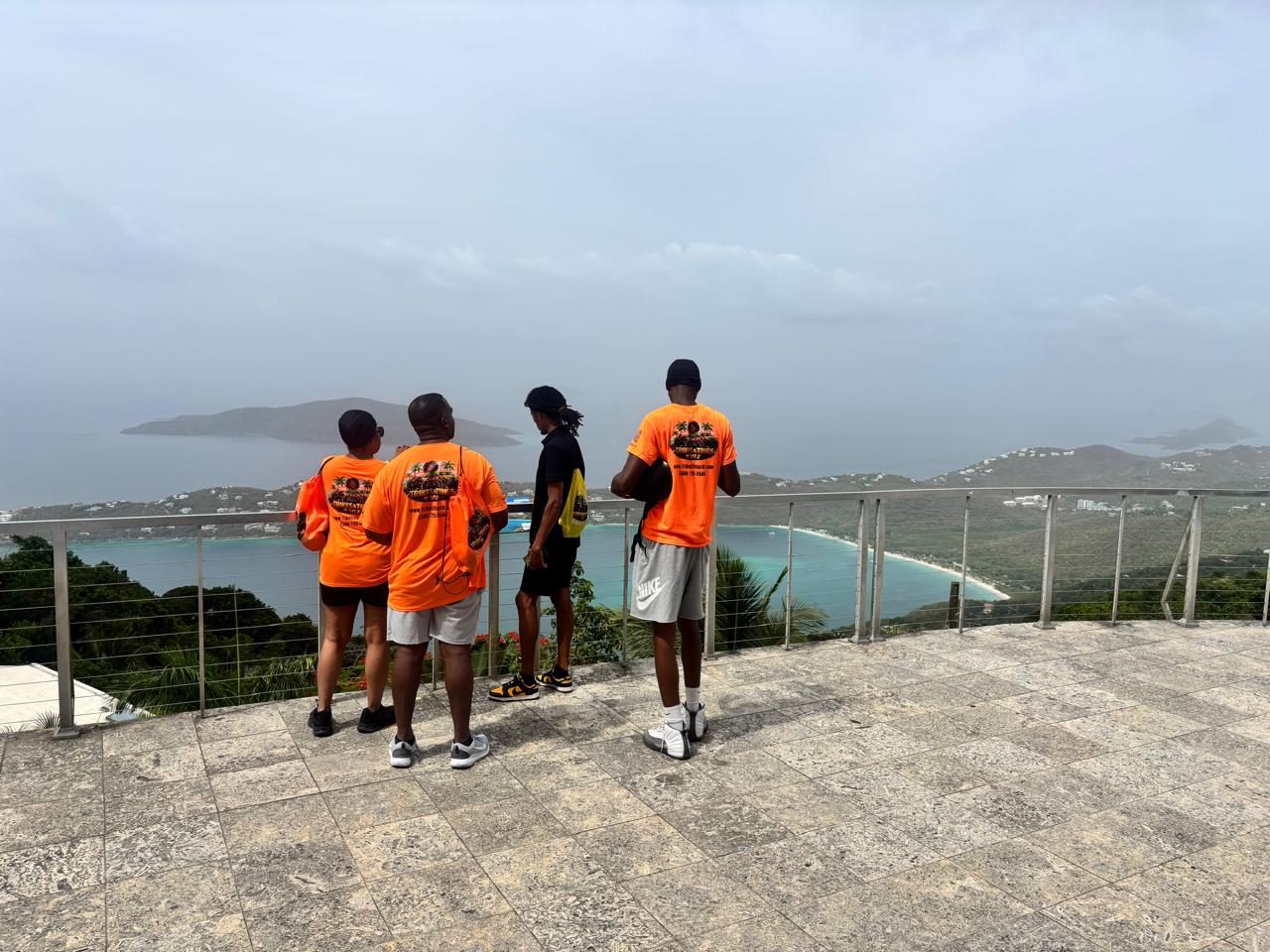 Guests taking in spectacular island views at the Mountain Top overlook